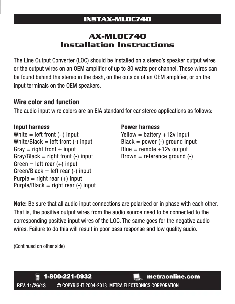 Image de la première page du manuel de l'appareil AX-MLOC740