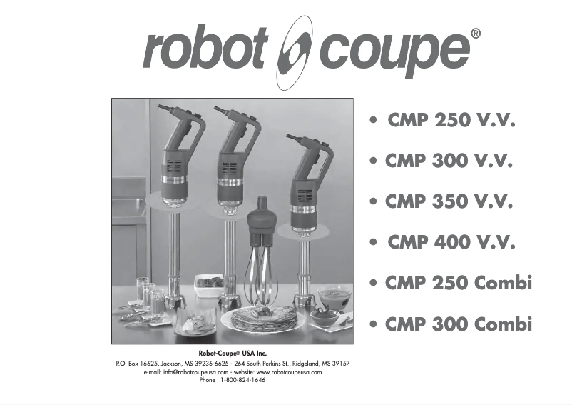 Page 1 of the manual User Manual Robot Coupe CMP 250 V.V.