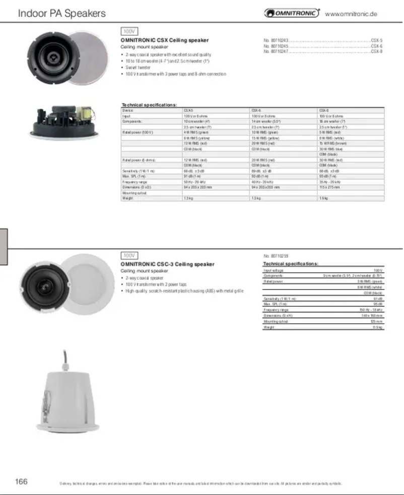 Page n°1 - Catalogue Omnitronic CSX-6