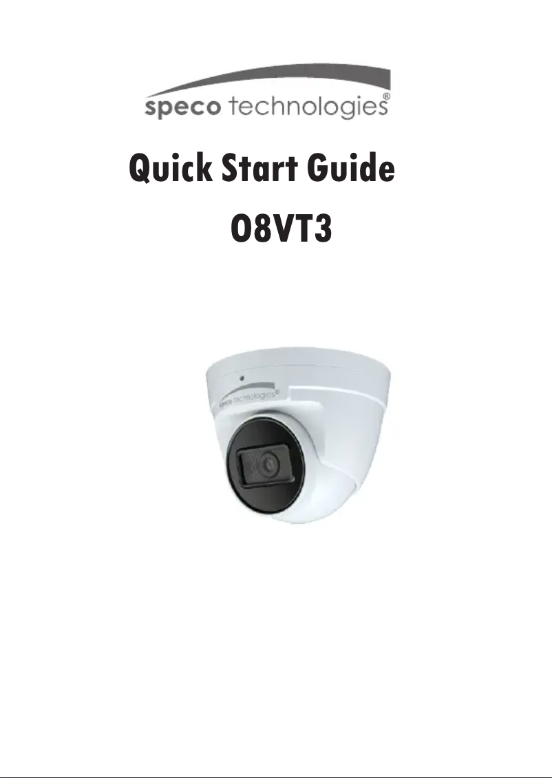 Página 1 del manual Guía de inicio rápido Speco Technologies O8VT3