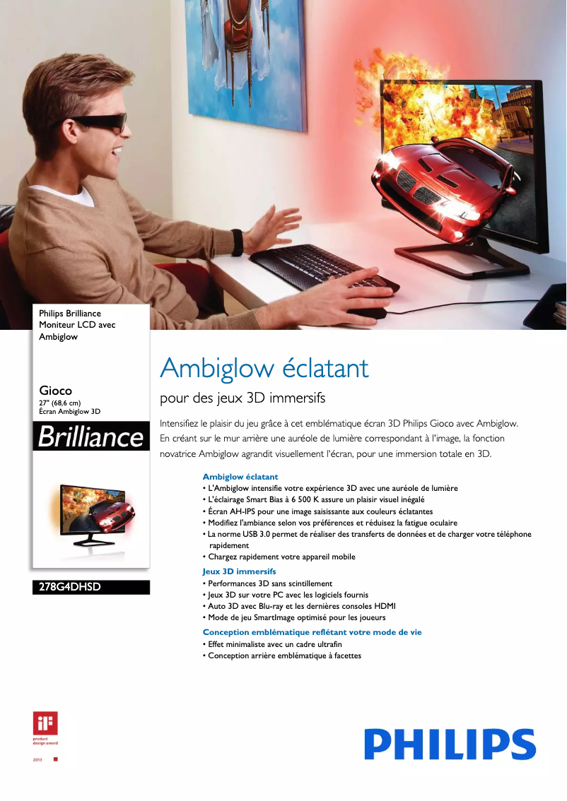 Page n°1 - Fiche technique Philips Brilliance 278G4DHSD