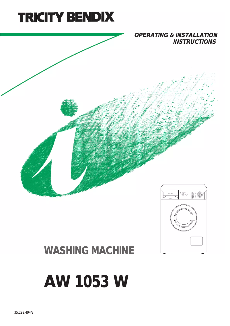 Image de la première page du manuel de l'appareil AW 1053 W