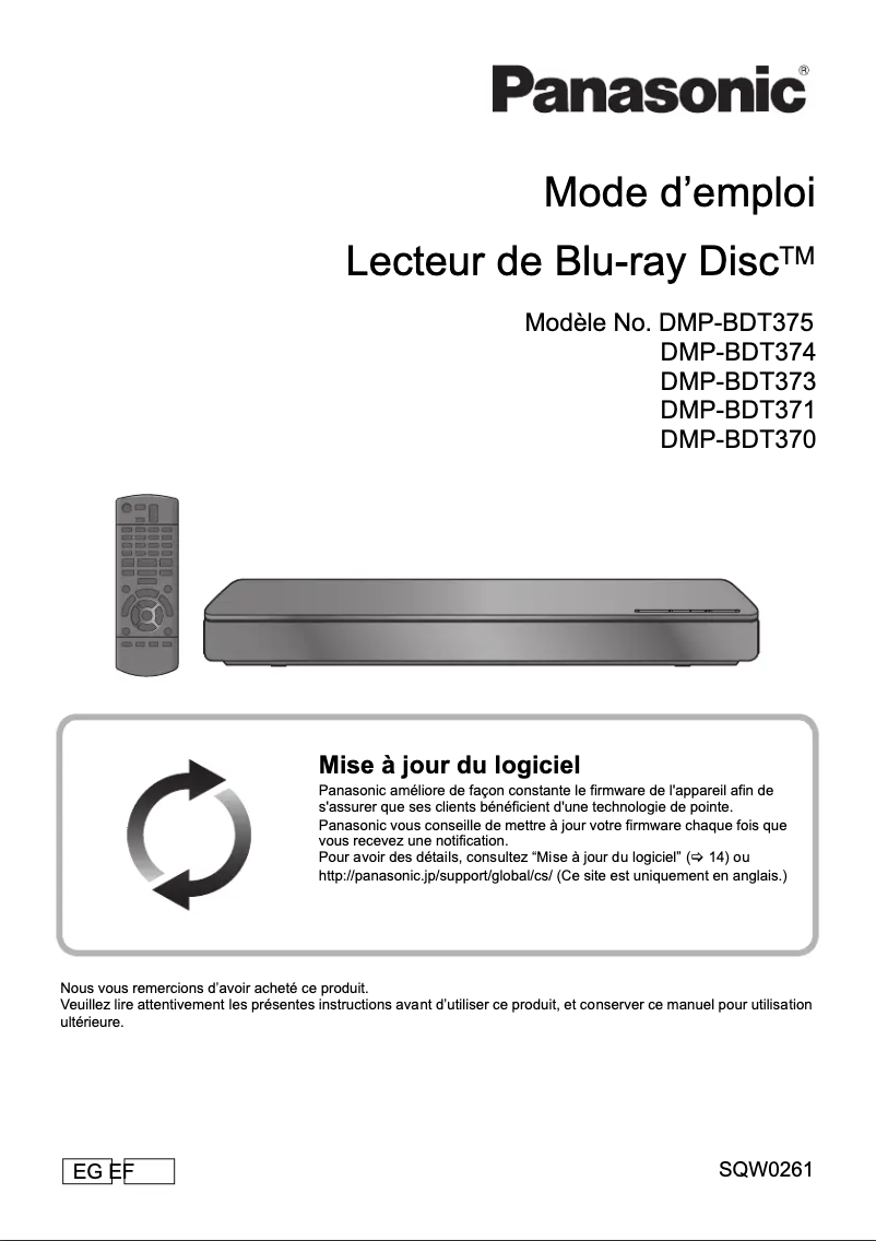 Image de la première page du manuel de l'appareil DMP-BDT375
