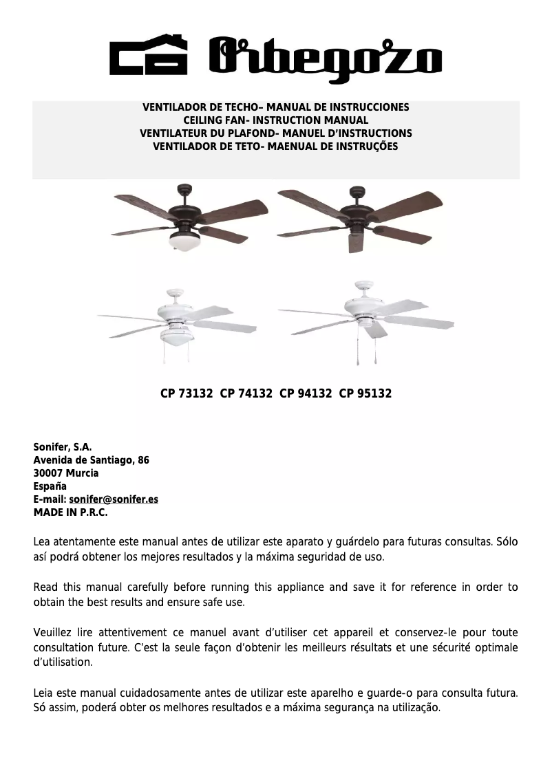 Image de la première page du manuel de l'appareil CP 73132