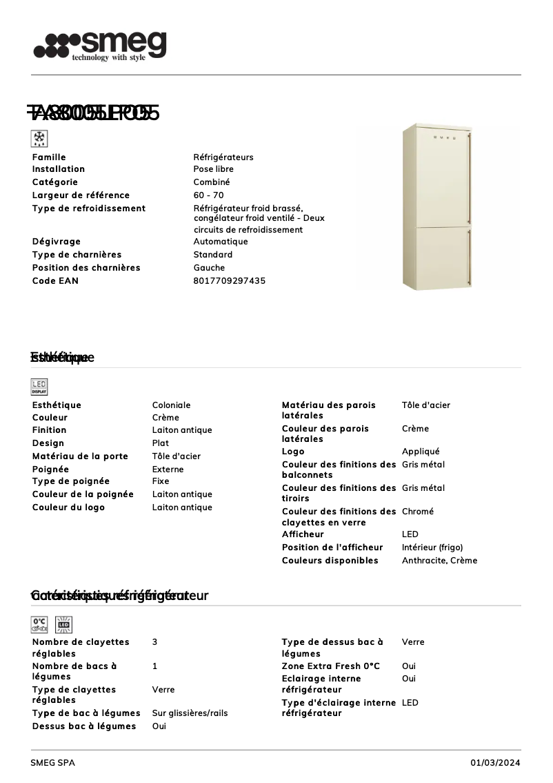 Image de la première page du manuel de l'appareil FA8005LPO5