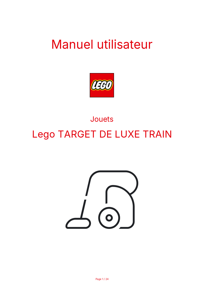 Image de la première page du manuel de l'appareil TARGET DE LUXE TRAIN