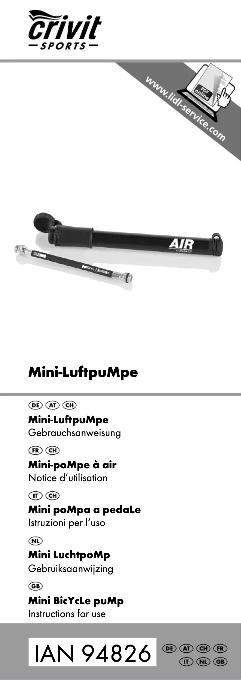 Página 1 del manual Manual de usuario Crivit MP-1781