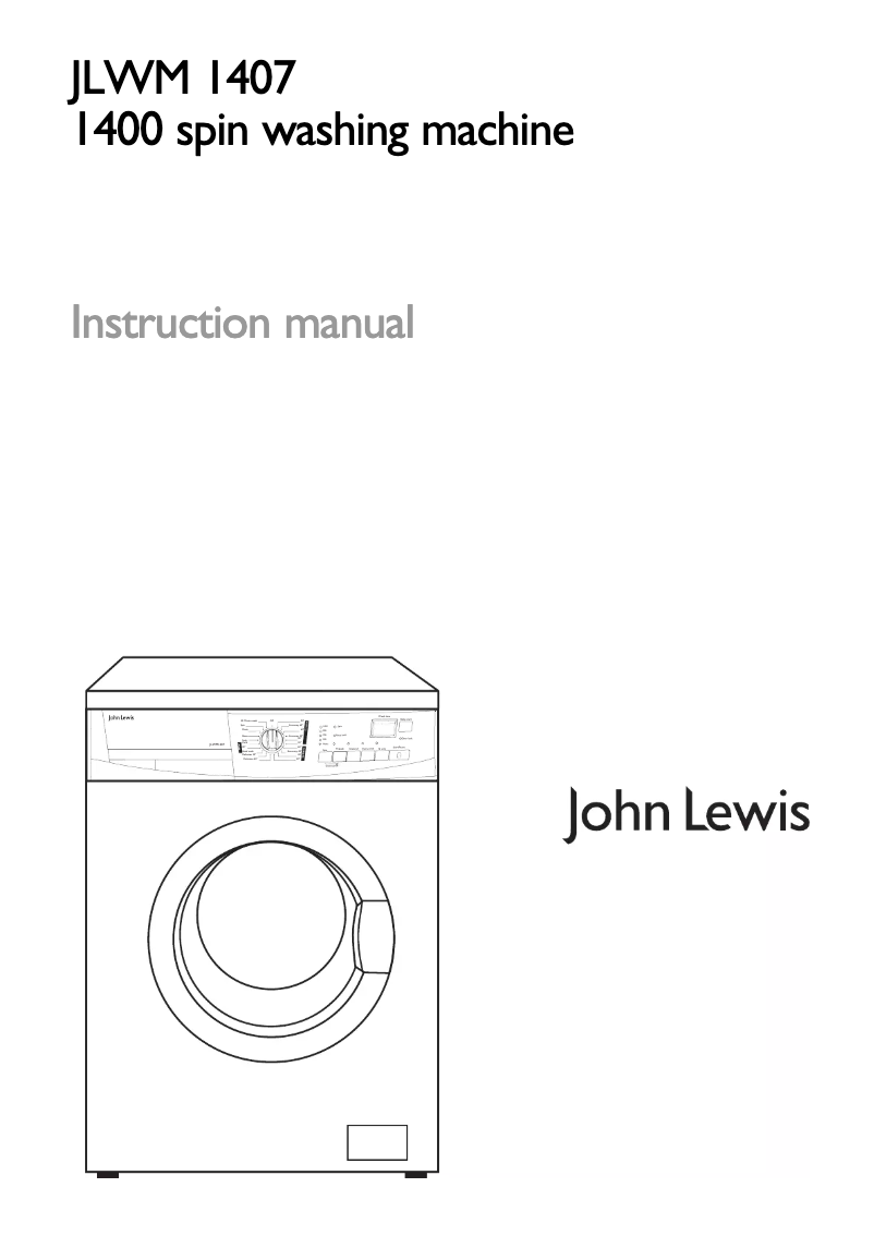 Page n°1 - Manuel utilisateur John Lewis JLWM 1407