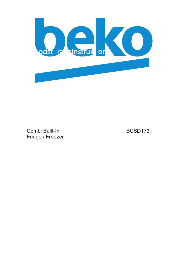 Image de la première page du manuel de l'appareil BCSD173