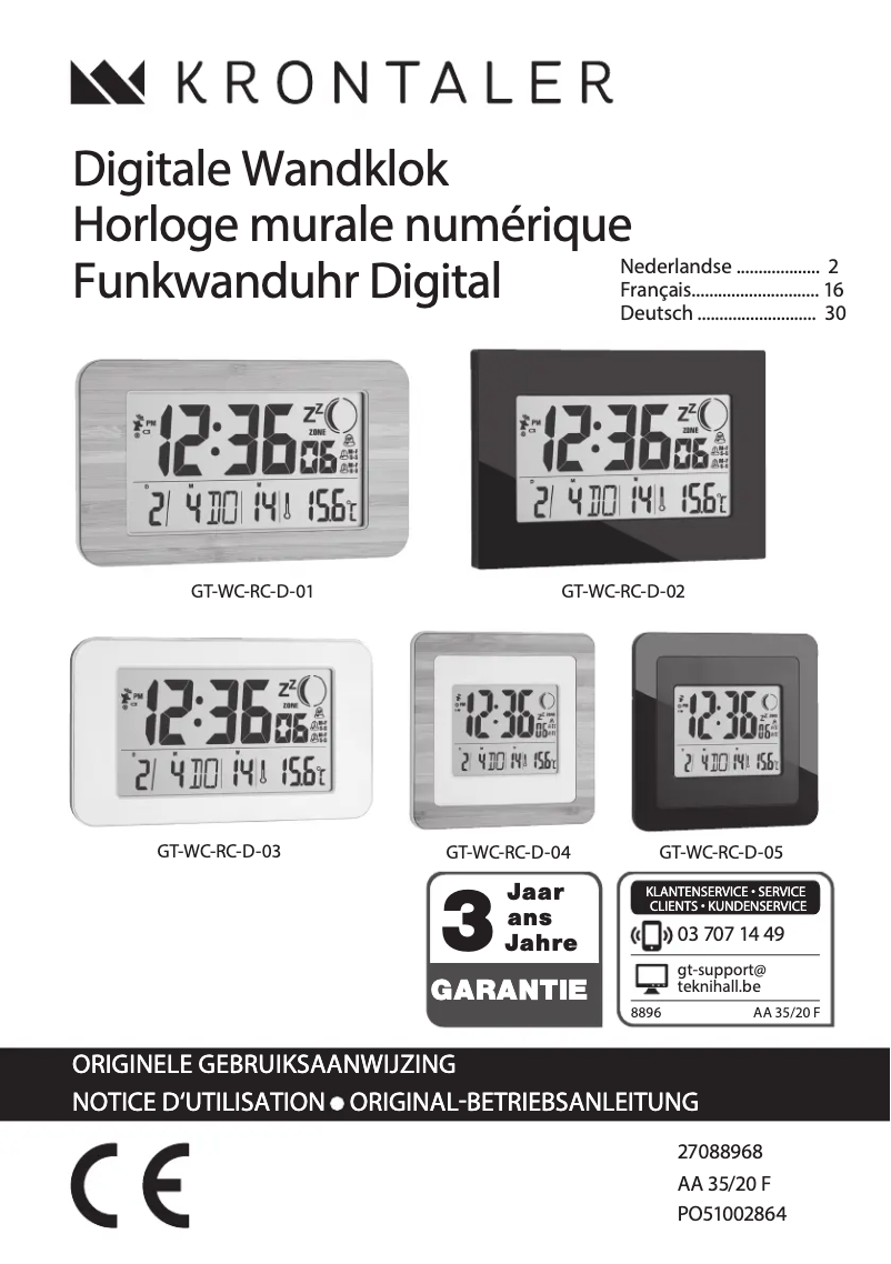 Page 1 de la notice Manuel utilisateur Krontaler WC-D-05