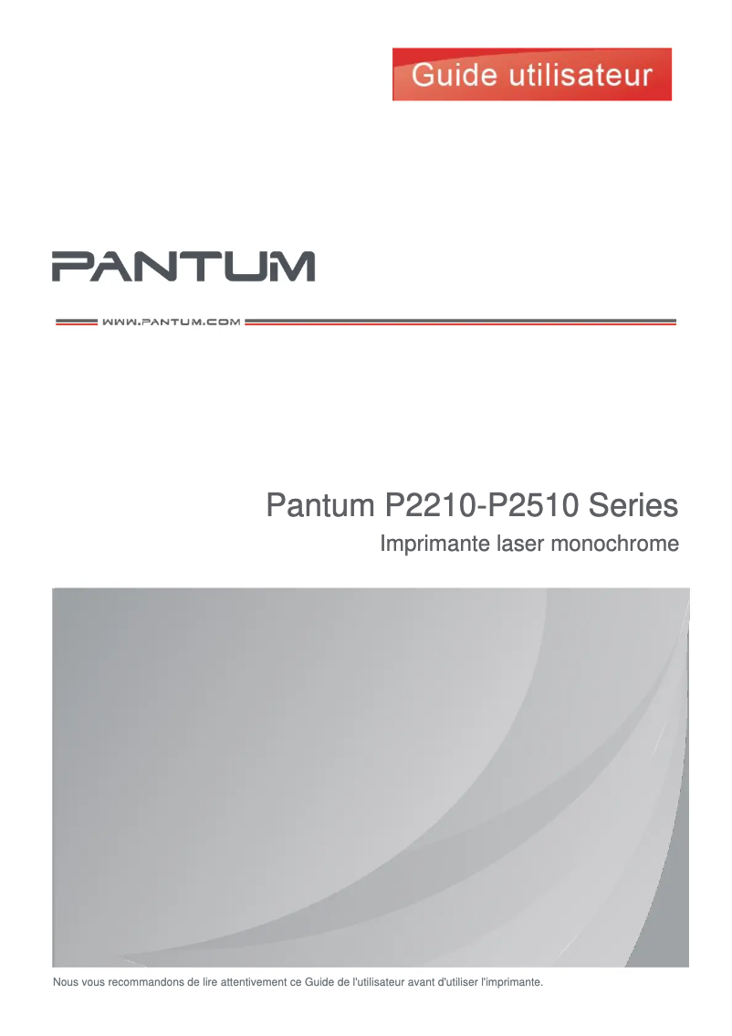 Page 1 de la notice Manuel utilisateur Pantum P2518