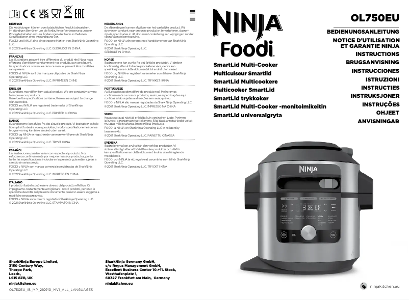 Page 1 de la notice Manuel utilisateur Ninja Foodi MAX OL750EU