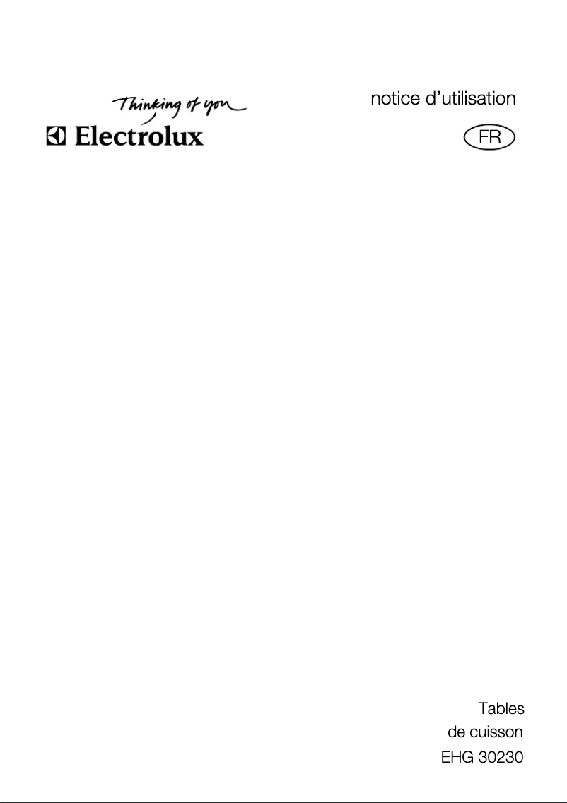 Page 1 de la notice Manuel utilisateur Electrolux EHG30230K