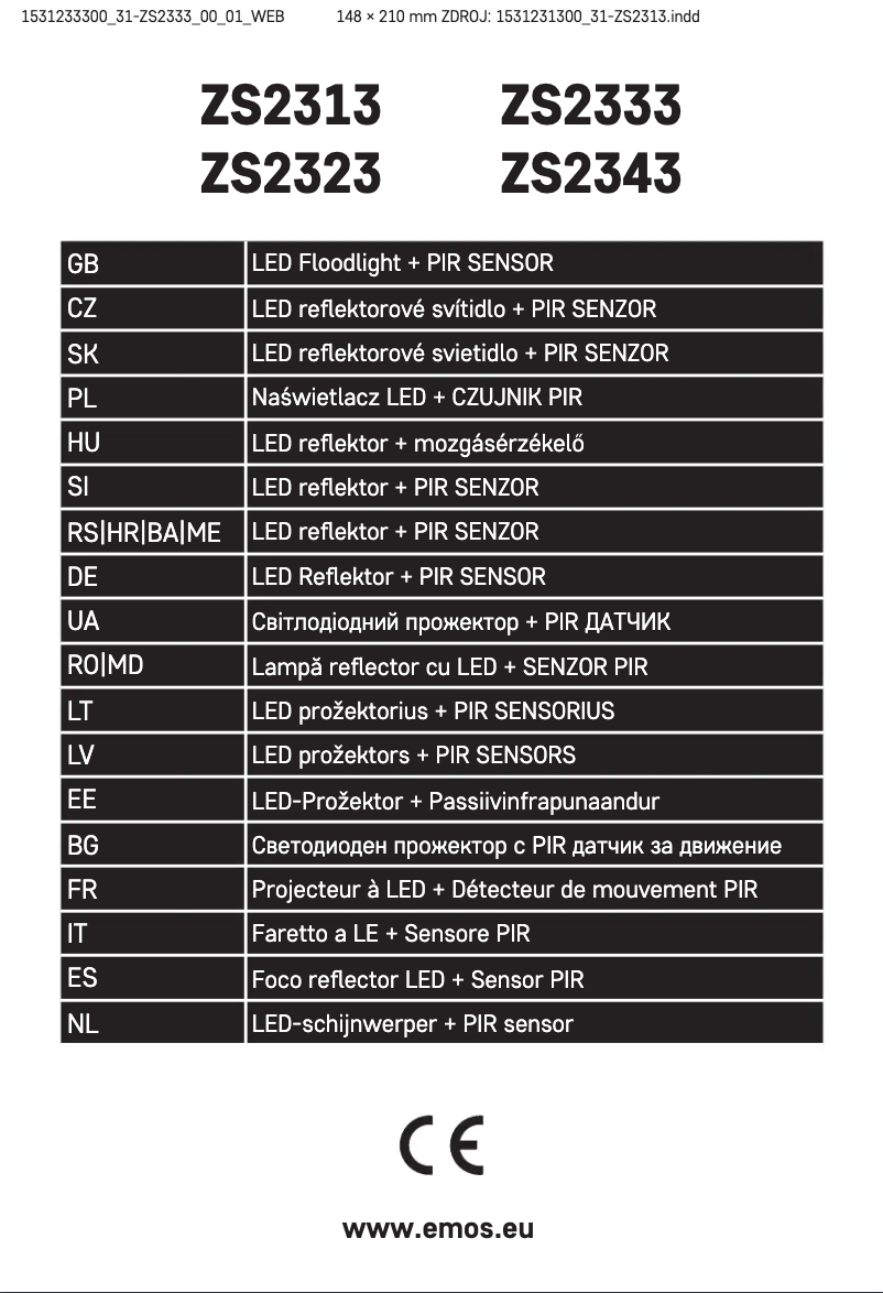 Image de la première page du manuel de l'appareil ZS2333