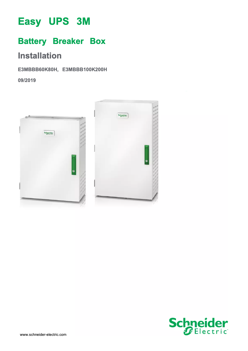 Page 1 de la notice Manuel utilisateur APC E3MBBB60K80H