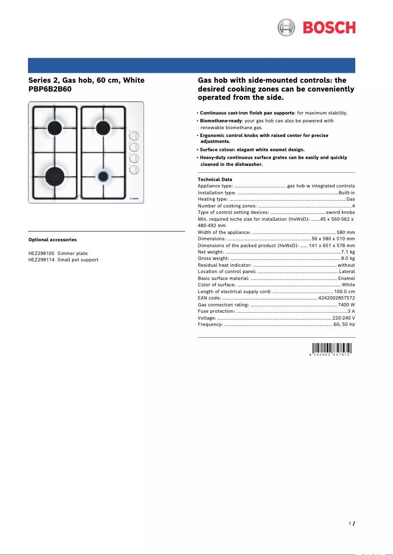 Image de la première page du manuel de l'appareil PBP6B2B60