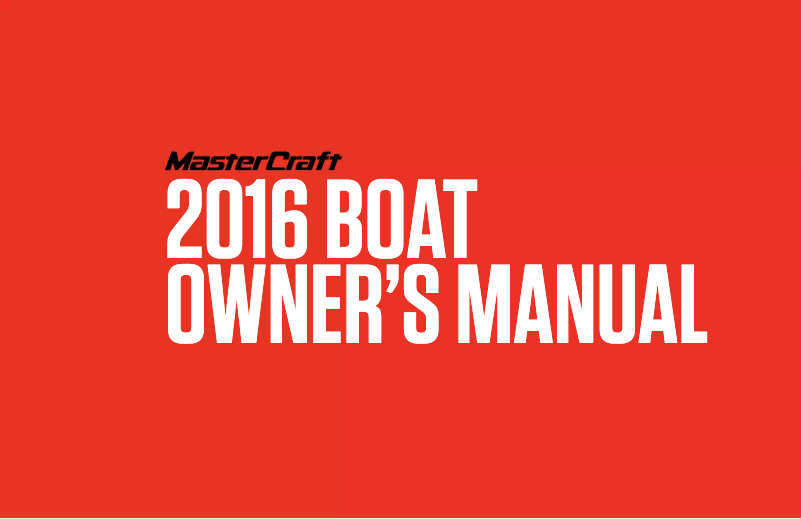 Page n°1 - Manuel utilisateur MasterCraft X23 (2016)