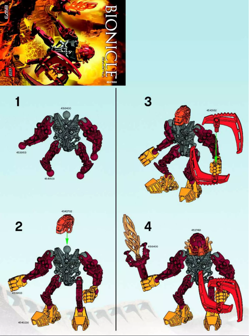 Image de la première page du manuel de l'appareil Bionicle 8973