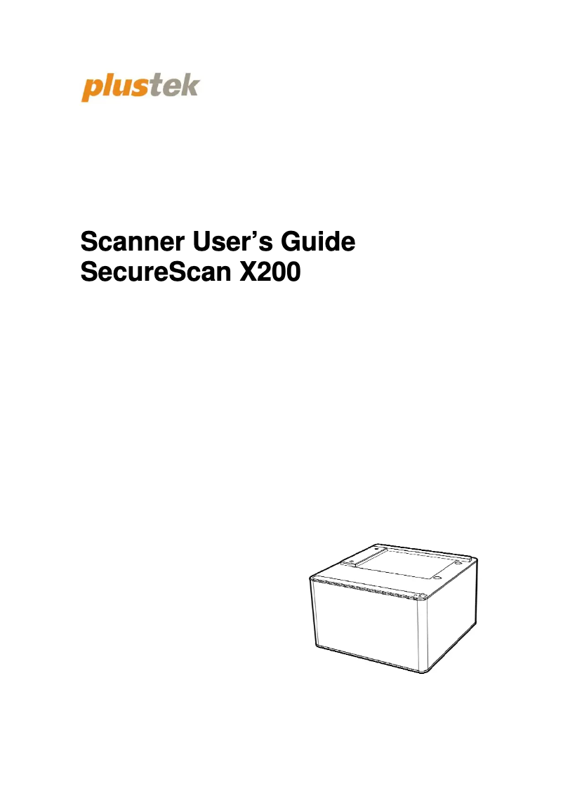 Page n°1 - Manuel utilisateur Plustek SecureScan X200