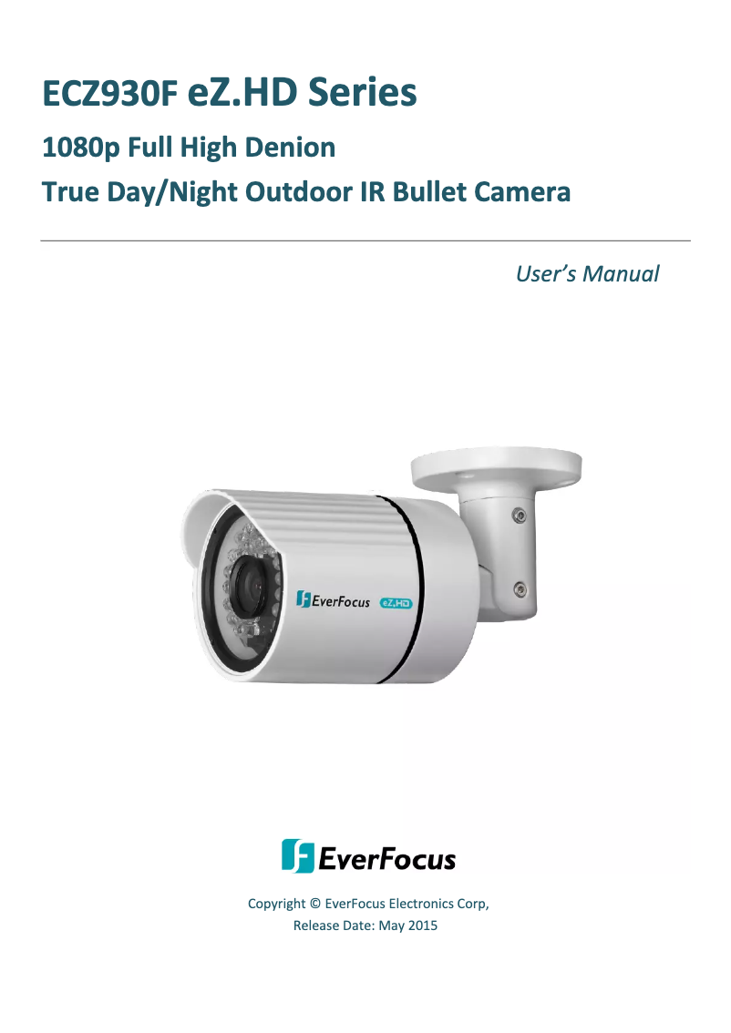 Page n°1 - Manuel utilisateur EverFocus ECZ930F