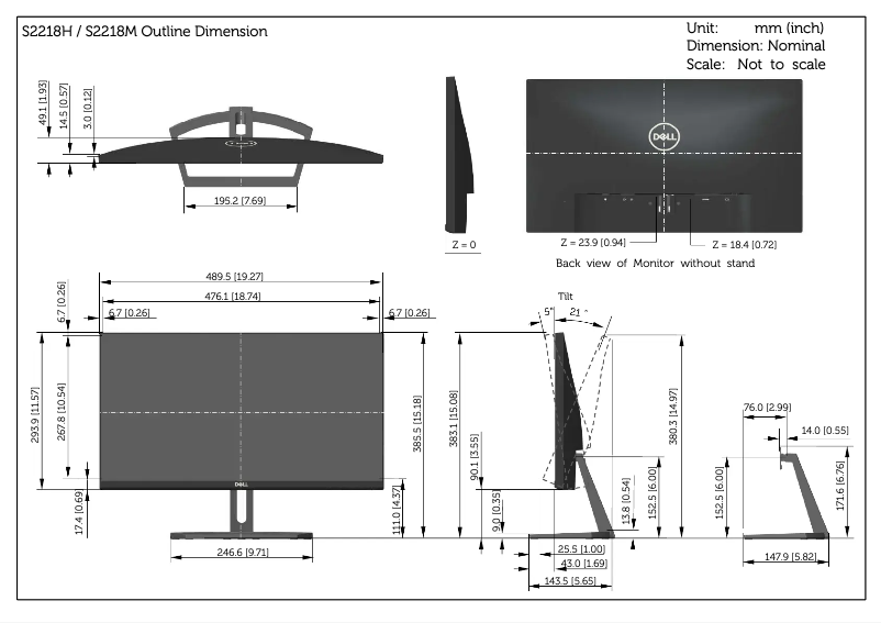 Image de la première page du manuel de l'appareil S2218H