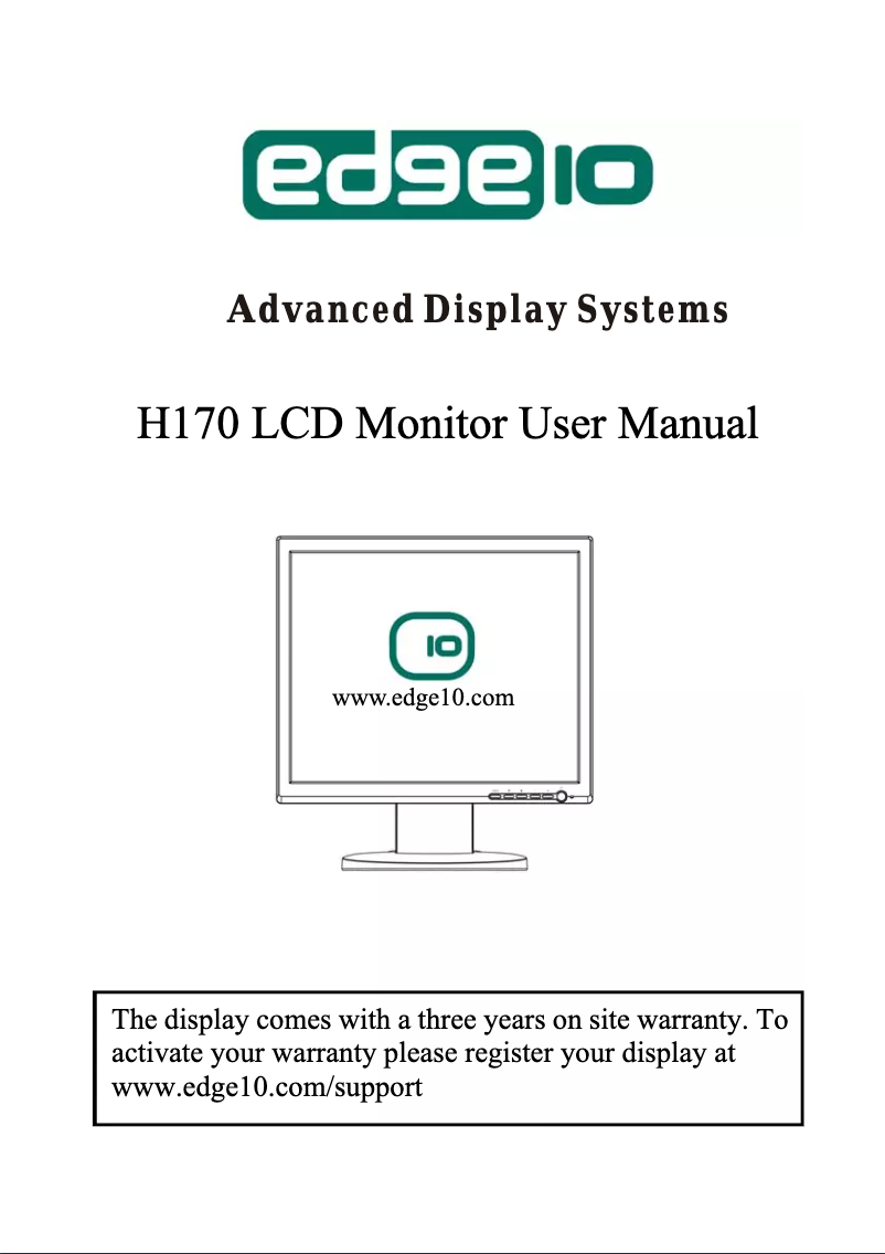 Page n°1 - Manuel utilisateur Edge10 H170
