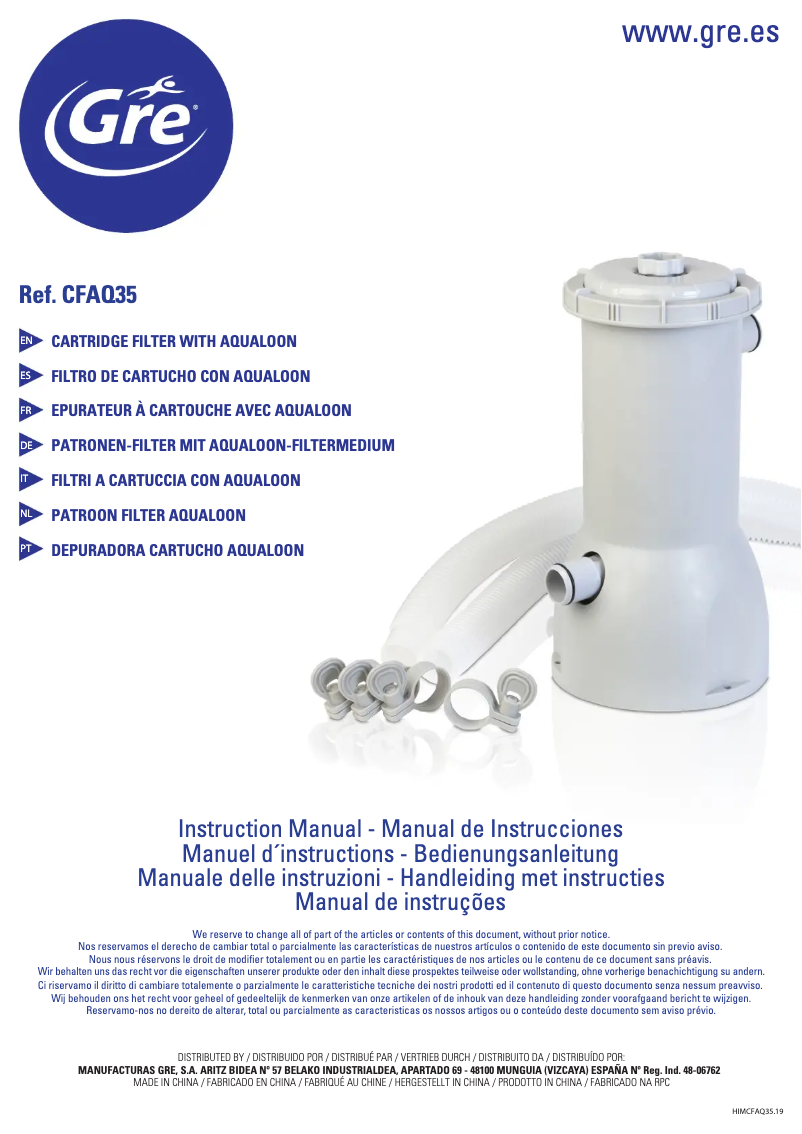 Página 1 del manual Manual de usuario Gre CFAQ35