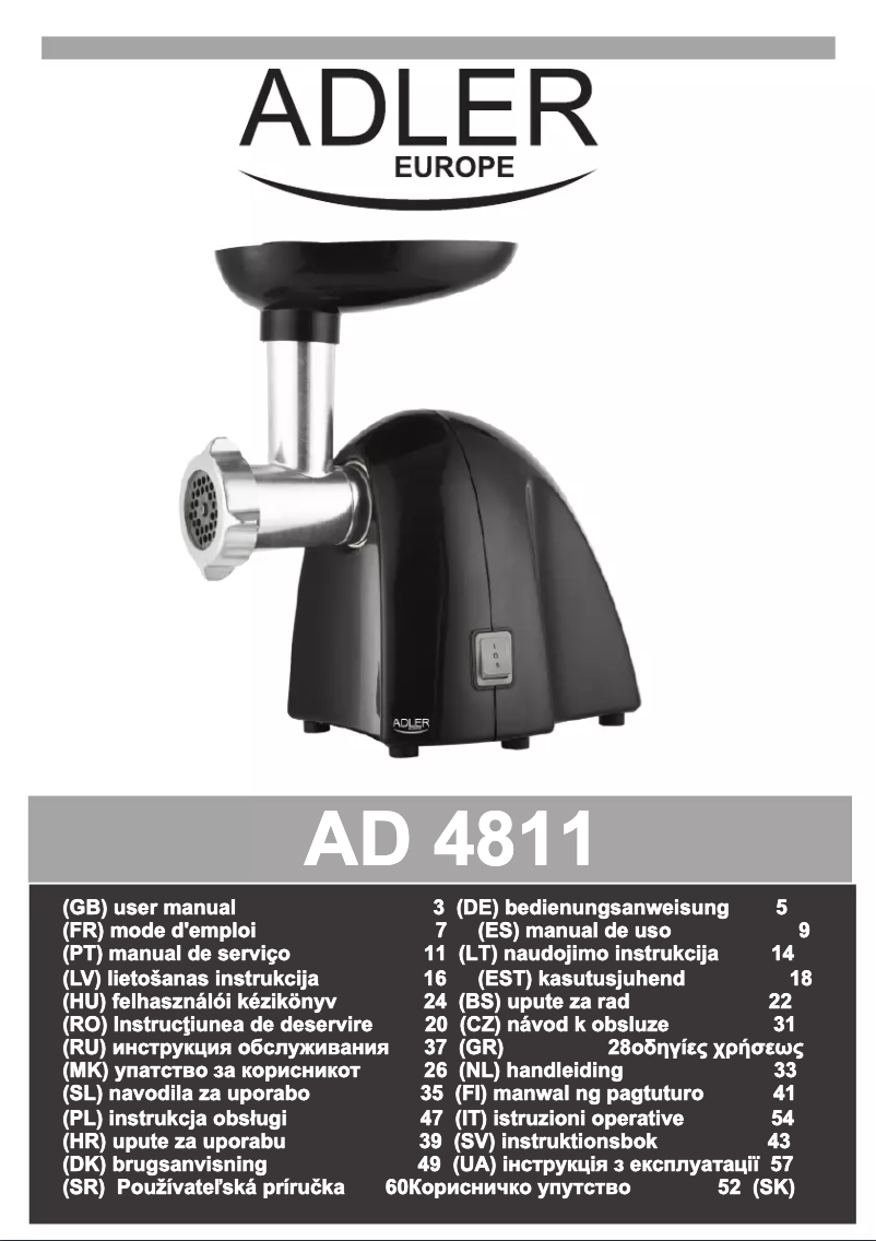 Página 1 del manual Manual de usuario Adler AD 4811