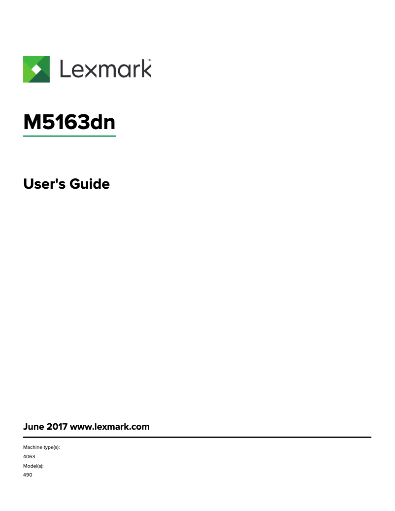 Image de la première page du manuel de l'appareil M5163dn