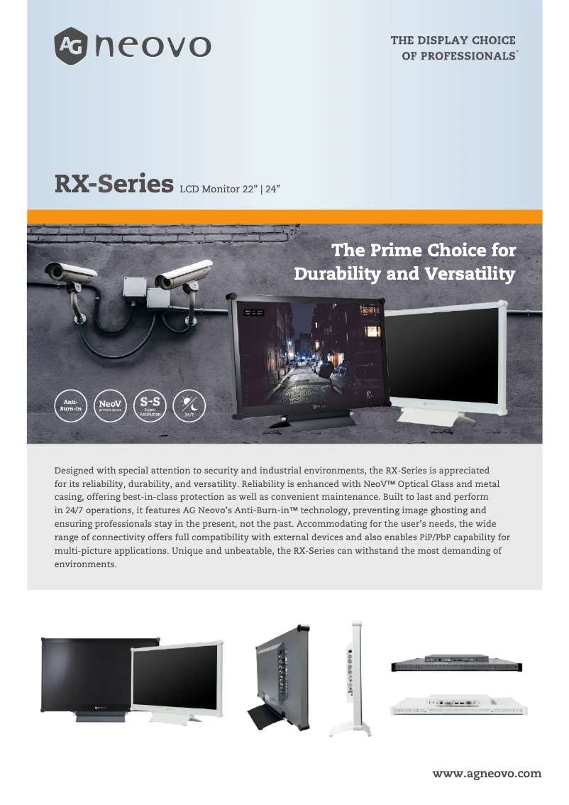 Page 1 de la notice Fiche technique AG Neovo RX-22G