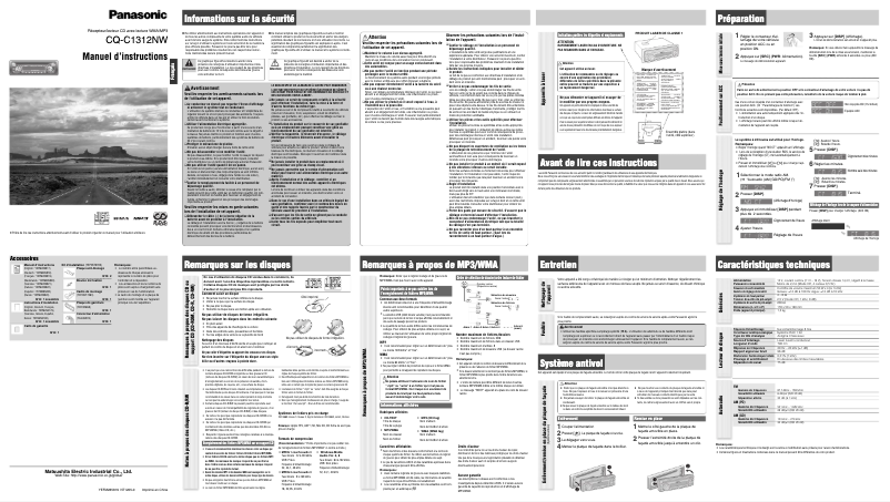 Página 1 del manual Manual de usuario Panasonic CQ-C1312NW