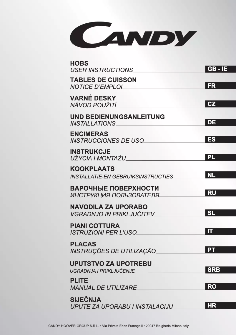 Image de la première page du manuel de l'appareil CVG74SQPGX