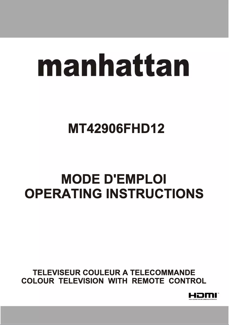 Page 1 de la notice Manuel utilisateur Manhattan MT42906FHD12