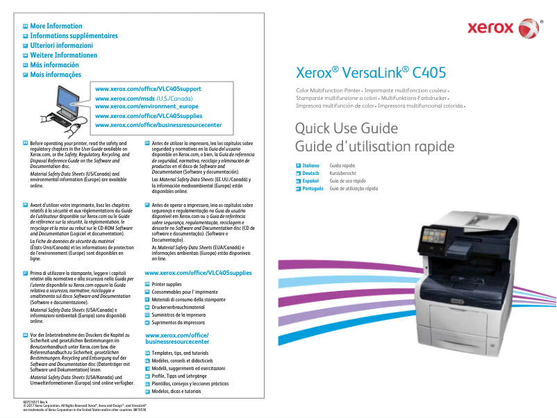 Page n°1 - Manuel utilisateur Xerox VersaLink C405