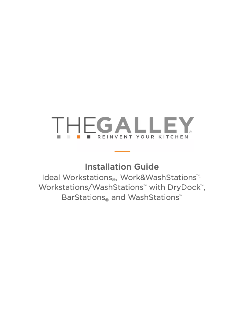 Page 1 de la notice Guide d'installation The Galley Ideal Washstation 3S