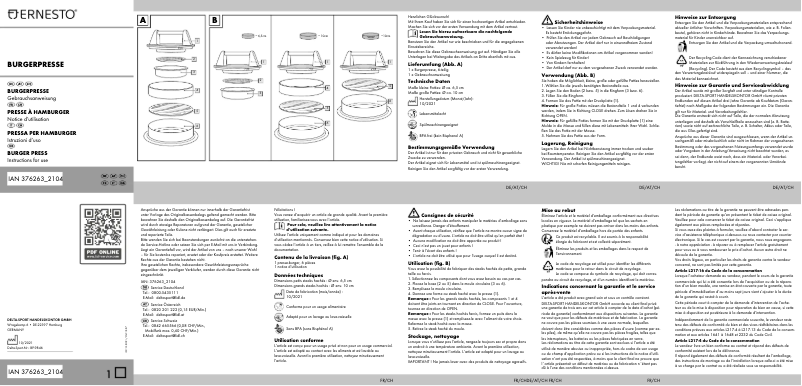 Image de la première page du manuel de l'appareil IAN 376263