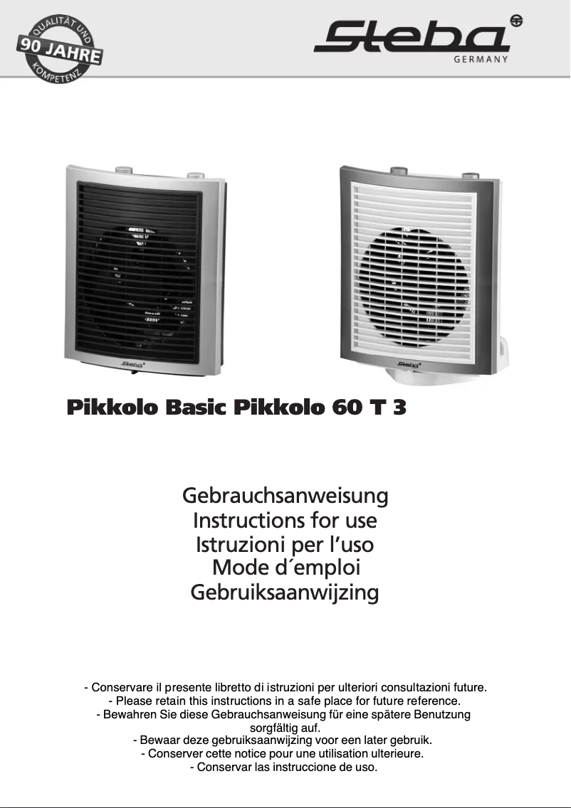 Page 1 de la notice Manuel utilisateur Steba Pikkolo Basic