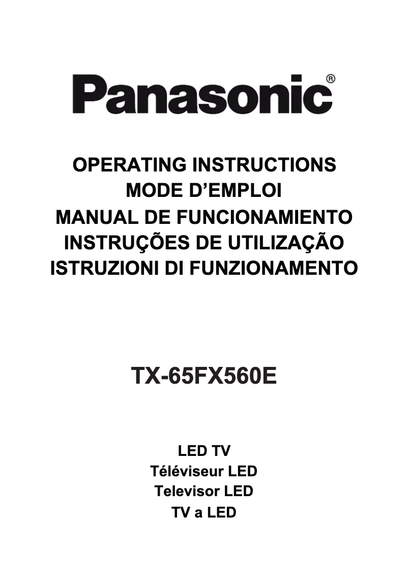 Page 1 de la notice Manuel utilisateur Panasonic TX-65FX560E