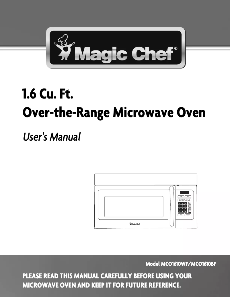 Page 1 de la notice Manuel utilisateur Magic Chef MCO1610WF