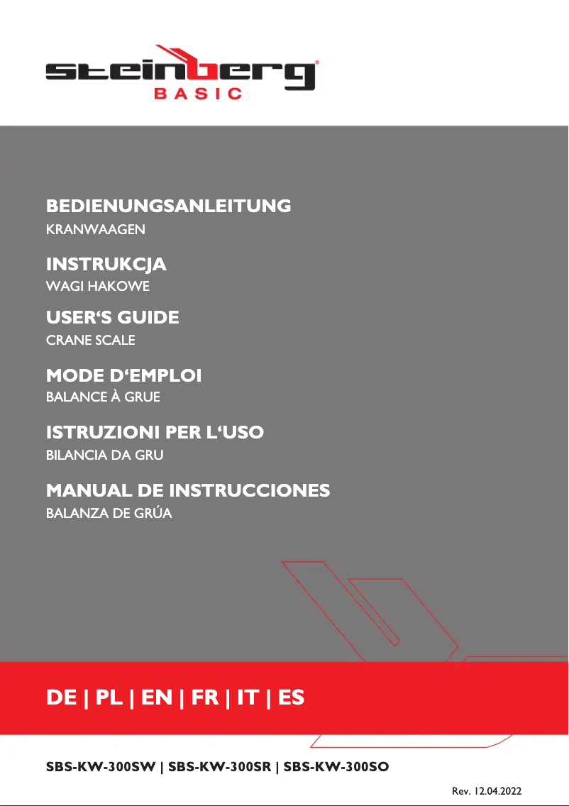 Page 1 de la notice Manuel utilisateur Steinberg SBS-KW-300SW