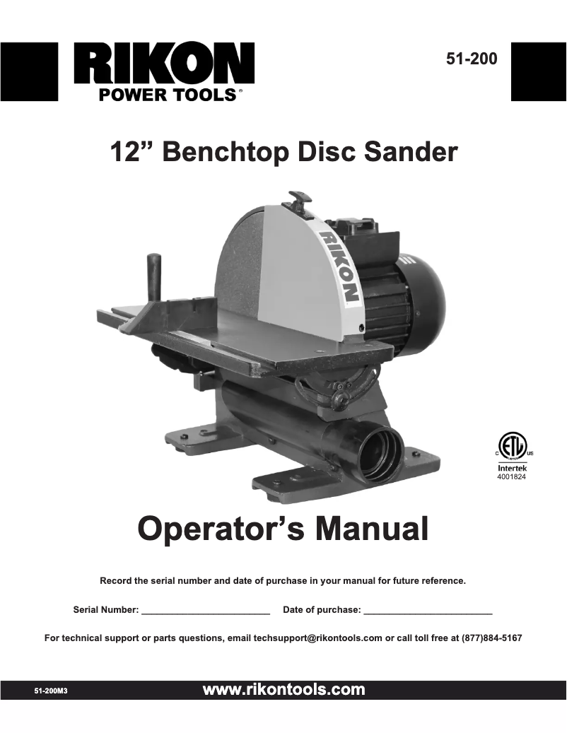 Page 1 de la notice Manuel utilisateur RIKON 51-200