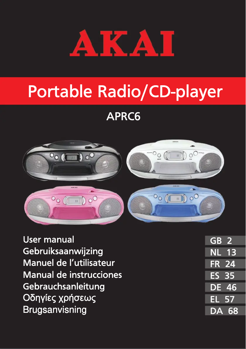 Image de la première page du manuel de l'appareil APRC6PK