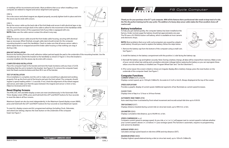 Image de la première page du manuel de l'appareil F8