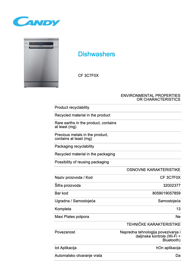 Image de la première page du manuel de l'appareil Rapido' CF 3C7F0X