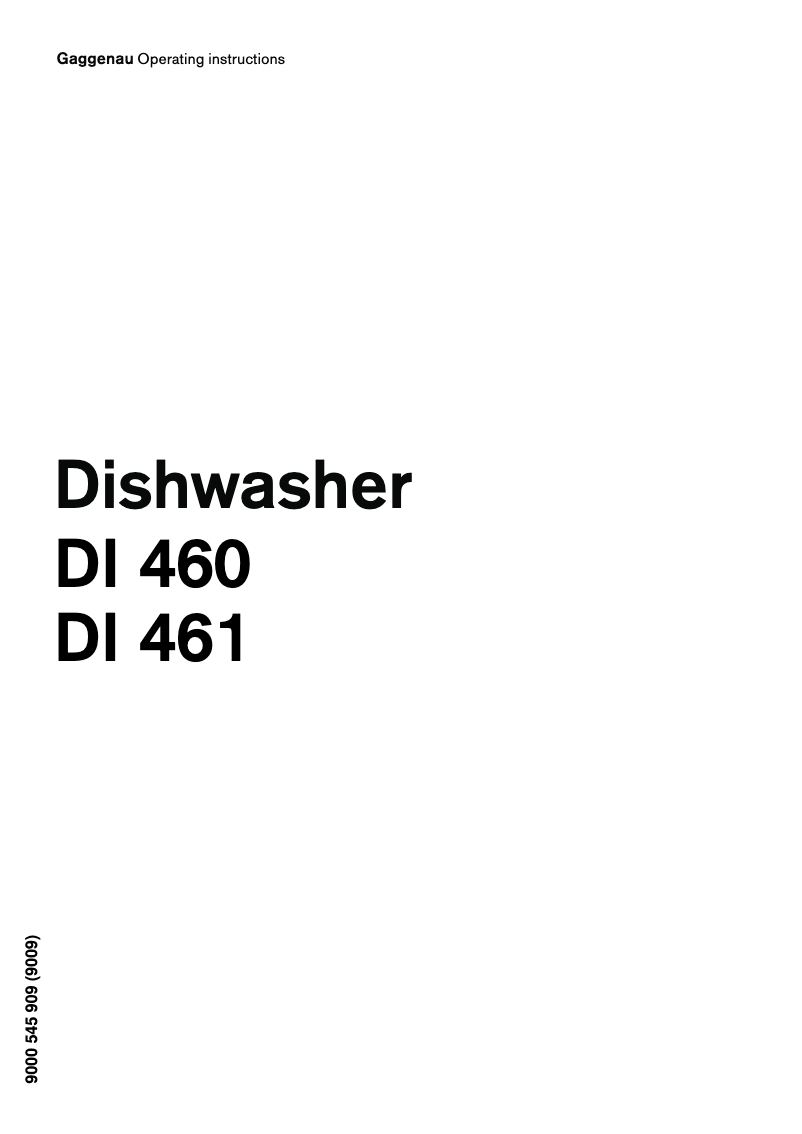 Page 1 de la notice Manuel utilisateur Gaggenau DI 460-111