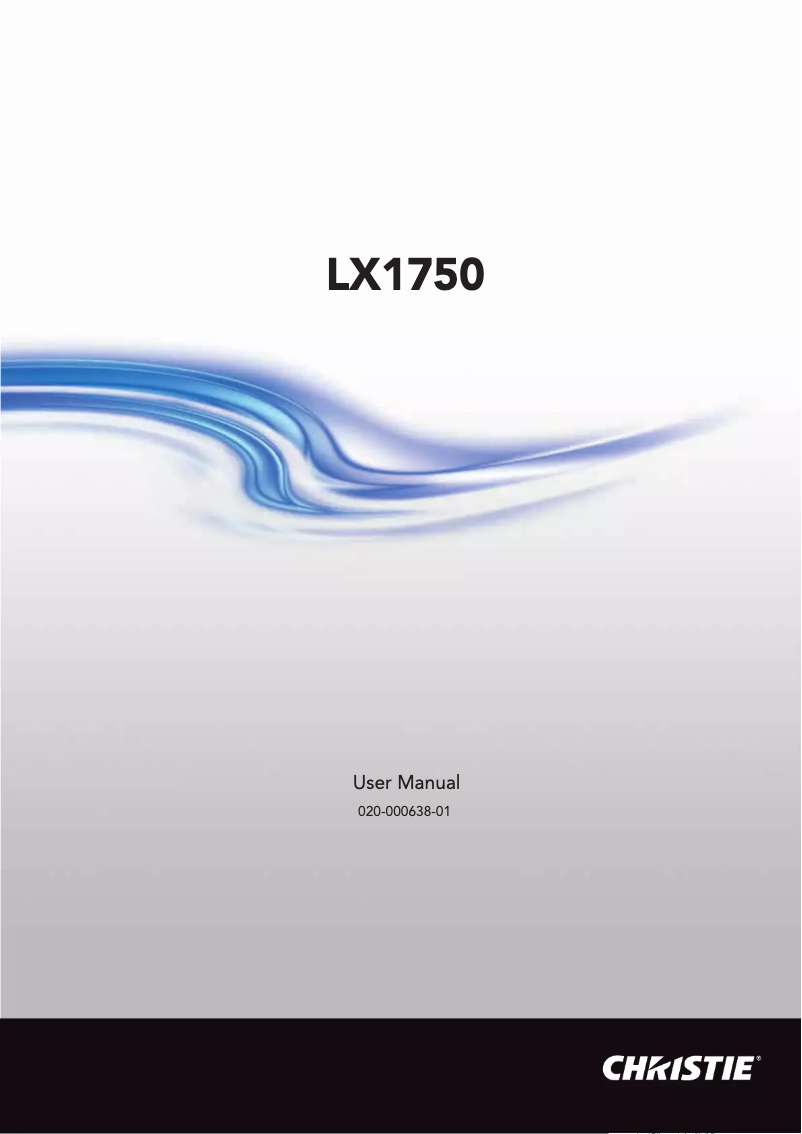 Page n°1 - Manuel utilisateur Christie LX1750