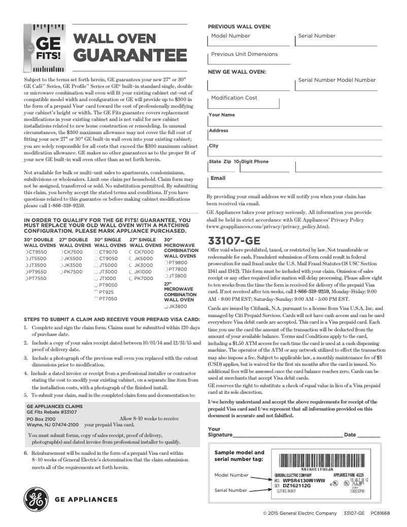 Page 1 de la notice Brochure GE JK5000SFSS