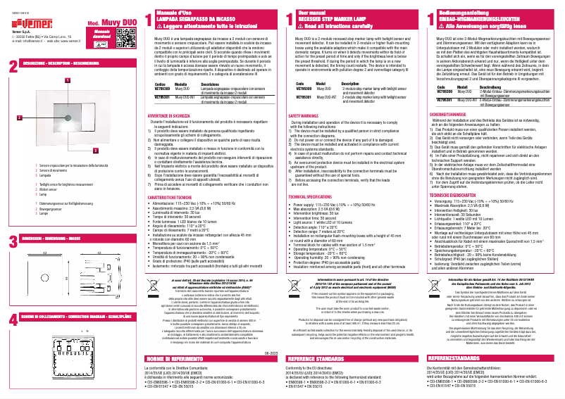 Page 1 de la notice Manuel utilisateur Vemer Muvy DUO