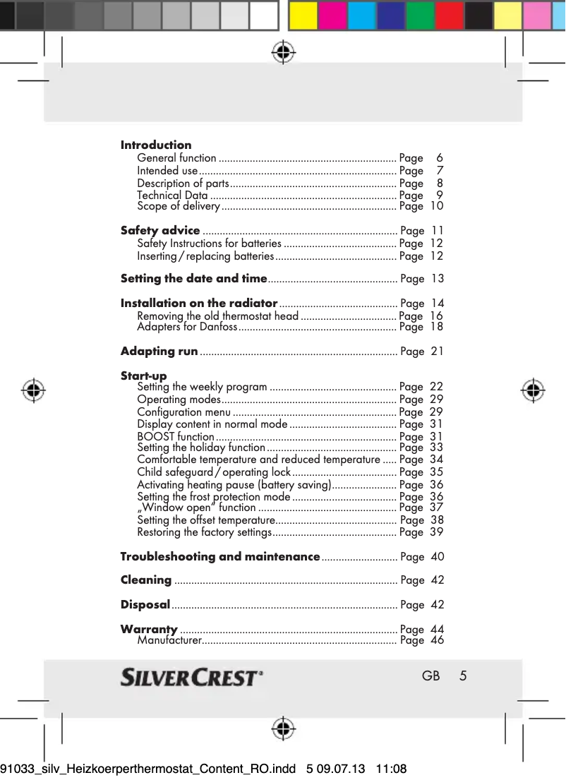 Page 1 de la notice Manuel utilisateur SilverCrest IAN 91033
