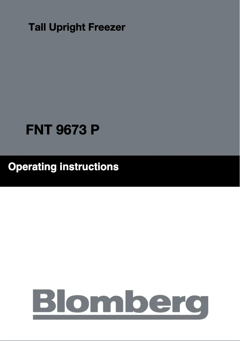 Page 1 de la notice Manuel utilisateur Blomberg FNT9673P
